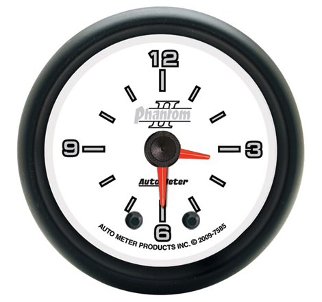 Autometer Phantom II 2-1/16in 12HR Analog Clock Gauge