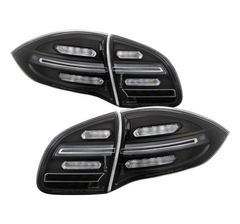 Spyder Porsche Cayenne 958 11-14 LED Tail Lights - Sequential Signal - Black