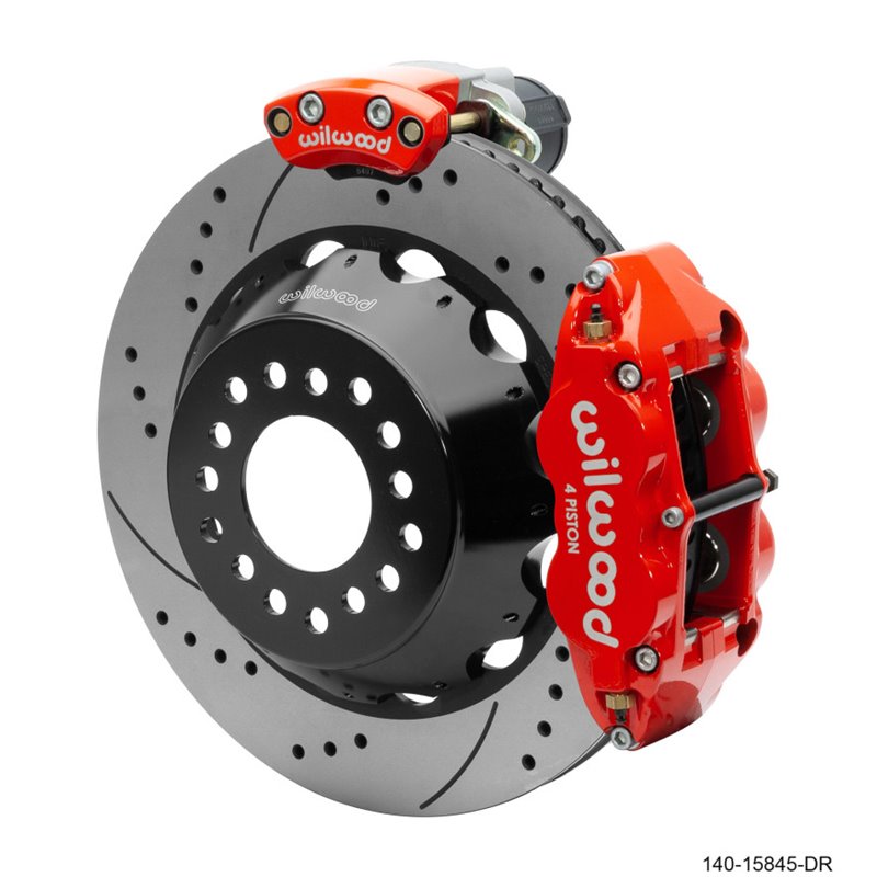 Wilwood Narrow Superlite 4R Rear P-Brk Kit 14.00in Rotor Big Ford New Style 2.50in Offset - SRP Red