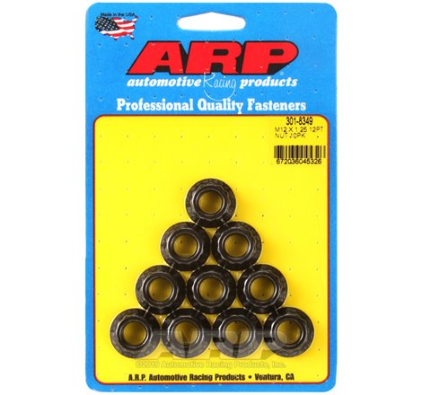 ARP M12 X 1.25 12pt nut kit 8740 Chrome Moly (Pack of 10)