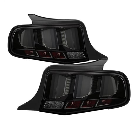 Spyder 10-12 Ford Mustang Light Bar Seq Turn Signal LED Tail Lights - Smoke ALT-YD-FM10-LED-SM