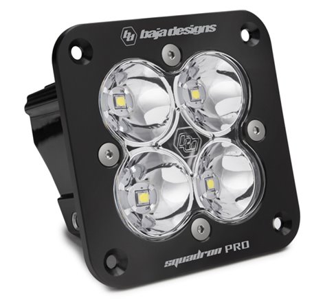 Baja Designs Squadron Pro Spot Pattern Black Flush Mount LED Light Pod - Clear