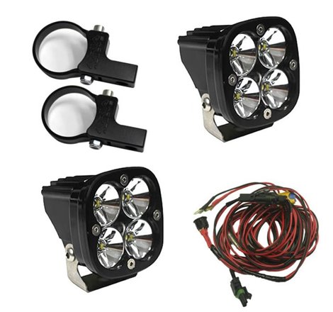 Baja Designs Squadron Pro LED Light Pods Kit w/Horizontal Mounts/2.00in Harness