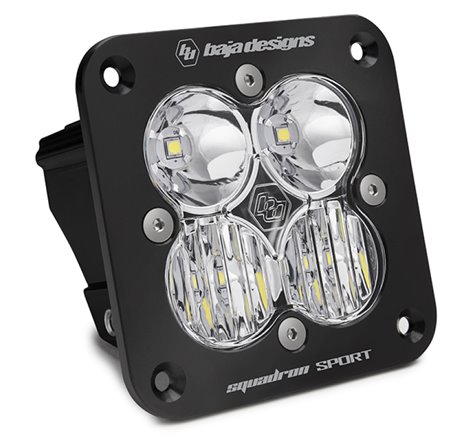 Baja Designs Squadron Sport Driving/Combo Pattern Flush Mount Black LED Light Pod - Clear