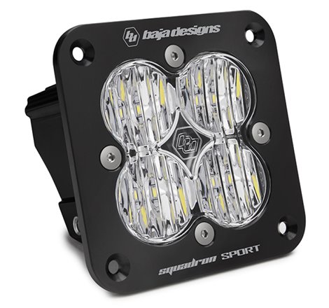 Baja Designs Squadron Sport Black Wide Cornering Pattern Flush Mount LED Light Pod - Clear