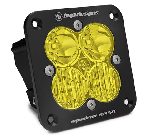 Baja Designs Squadron Sport Driving/Combo Pattern Flush Mount Black LED Light Pod - Amber