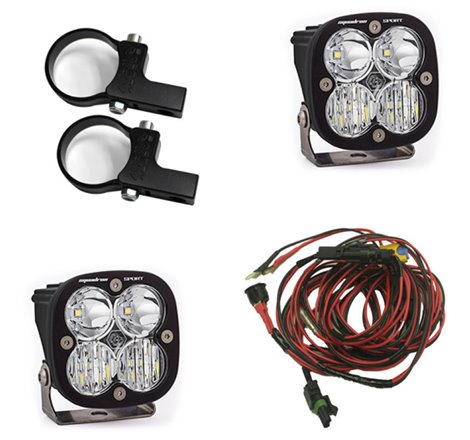 Baja Designs Squadron Sport Polaris LED Light Pods w/ 1.75in Harness/Horizontal Mounts Kit