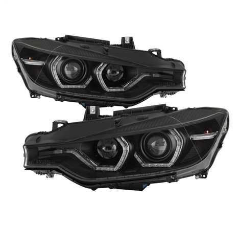 Spyder 12-14 BMW F30 3 Series 4DR Projector Headlights - Black PRO-YD-BMWF3012-AFSHID-BK