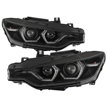 Spyder 12-14 BMW F30 3 Series 4DR Projector Headlights - Black PRO-YD-BMWF3012-AFSHID-BK