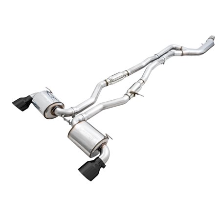 AWE 2020 Toyota Supra A90 Resonated Touring Edition Exhaust - 5in Diamond Black Tips