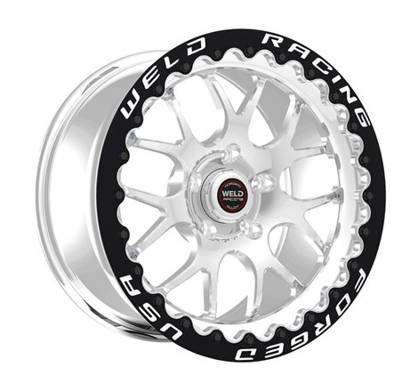 Weld S77 15x10.33 / 5x120mm BP / 7.5in. BS Polished Wheel (Medium Pad) - Black Single Beadlock MT