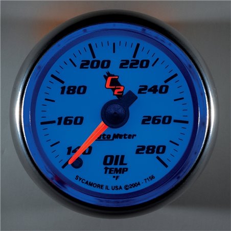 Autometer C2 52mm 140 - 280 Deg. F Electronic Oil Temp Gauge