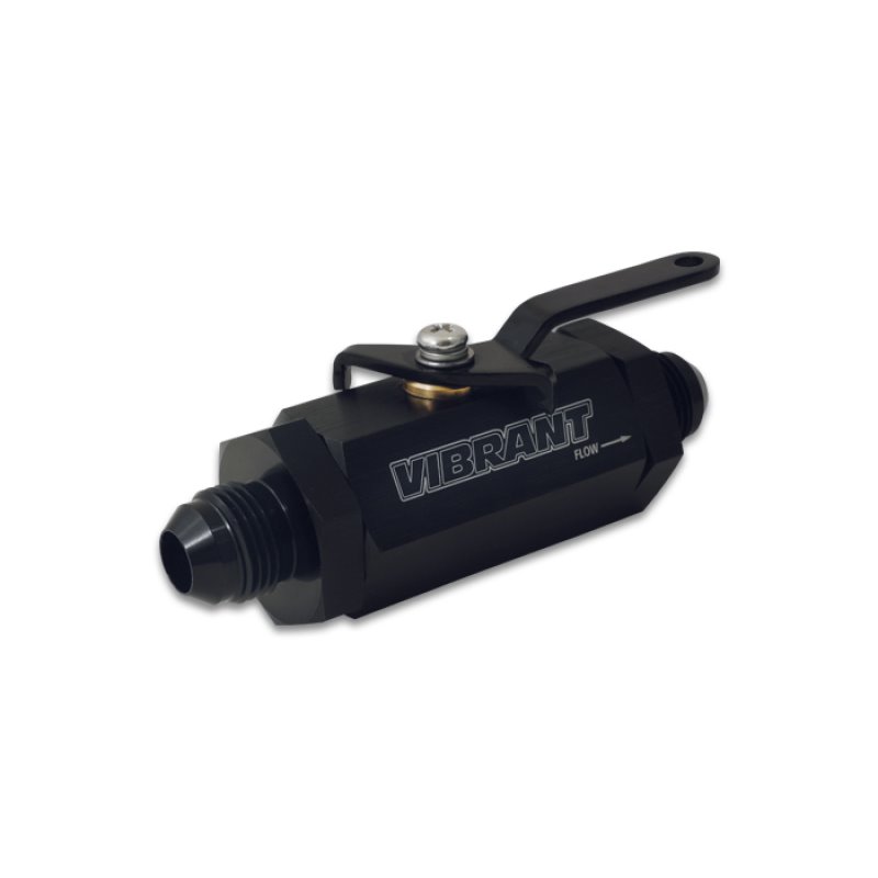 Vibrant -8AN to -8AN Male Shut Off Valve - Black