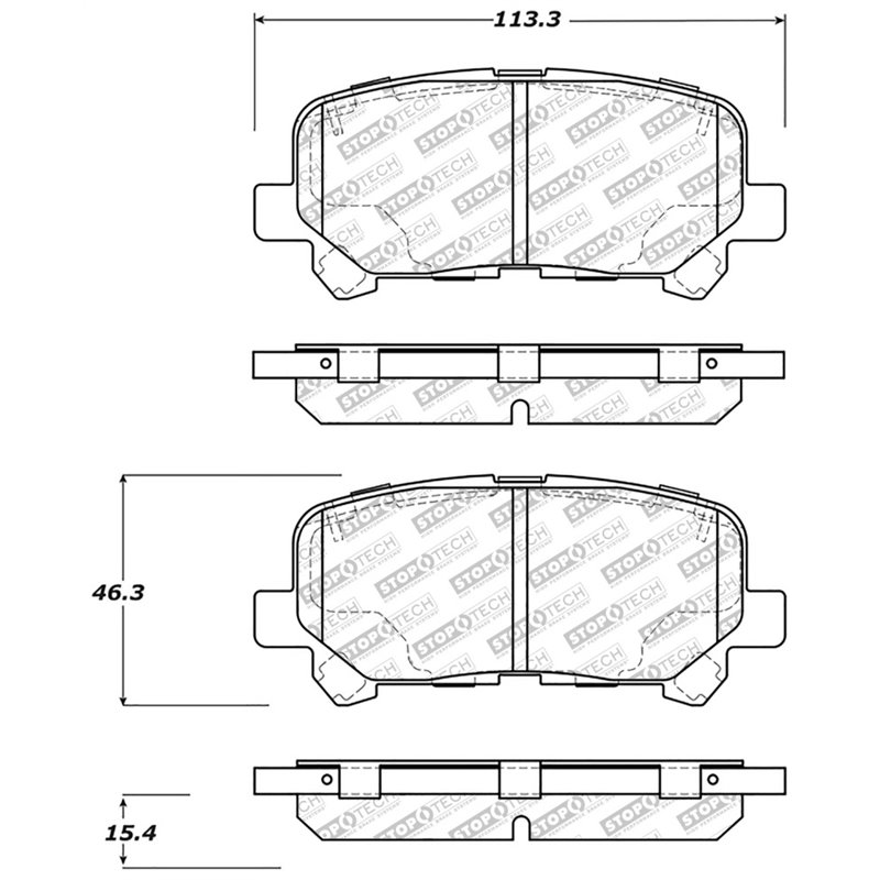 StopTech 12-18 Honda Pilot Street Select Rear Brake Pads