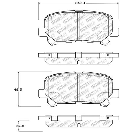 StopTech 12-18 Honda Pilot Street Select Rear Brake Pads