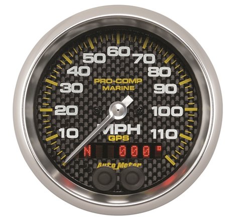 Autometer Marine Carbon Fiber Ultra-Lite 3-3/8in 120MPH GPS Speedometer Gauge