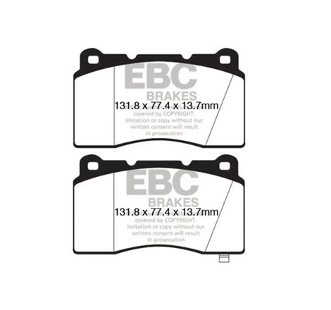 EBC 09+ Hyundai Genesis Coupe 2.0 Turbo (Brembo) Yellowstuff Front Brake Pads