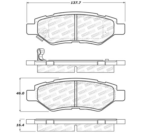 StopTech Street Select Brake Pads w/Hardware - Rear