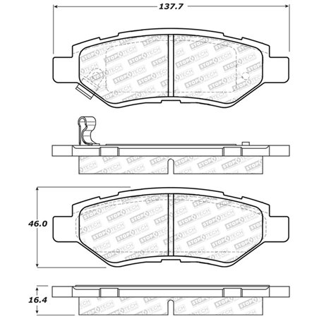 StopTech Street Select Brake Pads w/Hardware - Rear