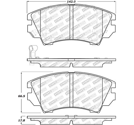 StopTech Street Select Brake Pads w/Hardware - Front