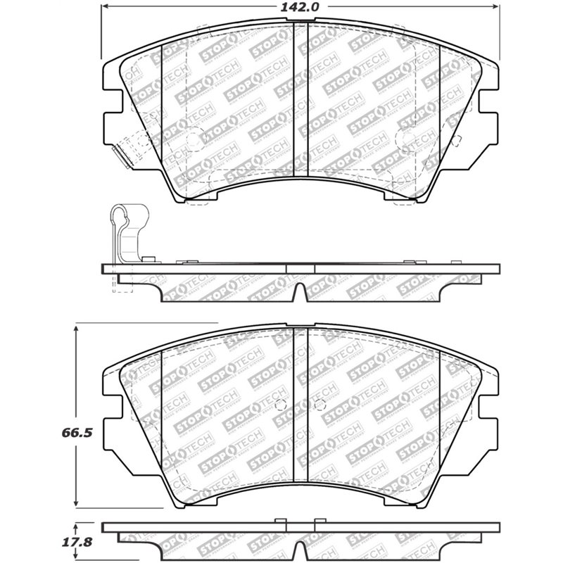 StopTech Street Select Brake Pads w/Hardware - Front