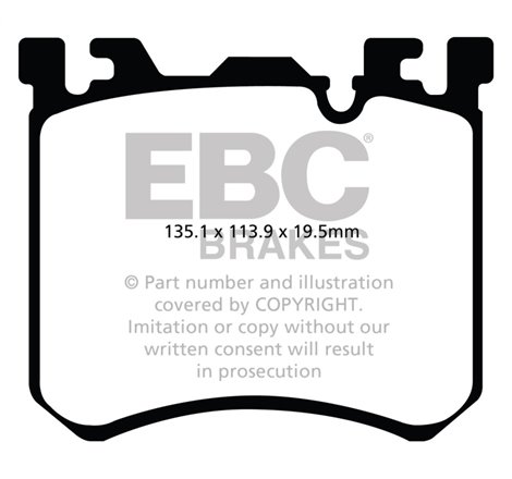 EBC 10+ BMW X5M 4.4 Twin Turbo Yellowstuff Front Brake Pads