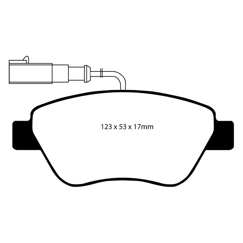 EBC 10-11 Fiat 500 1.4 (Bosch Calipers) Greenstuff Front Brake Pads