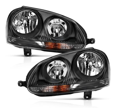 ANZO 2006-2009 Volkswagen Us Rabbit Crystal Headlight Black (Halogen Only)