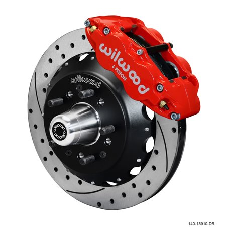 Wilwood Narrow Superlite 6R Front Big Brake Kit 12.88in SRP Drilled and Slotted Rotor - Red