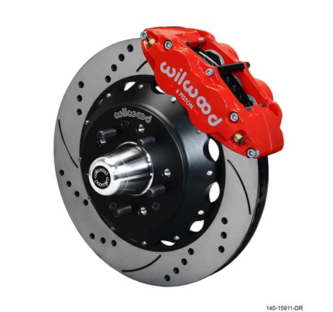 Wilwood Narrow Superlite 6R Front Big Brake Kit 14.00in SRP Drilled and Slotted Rotor - Red