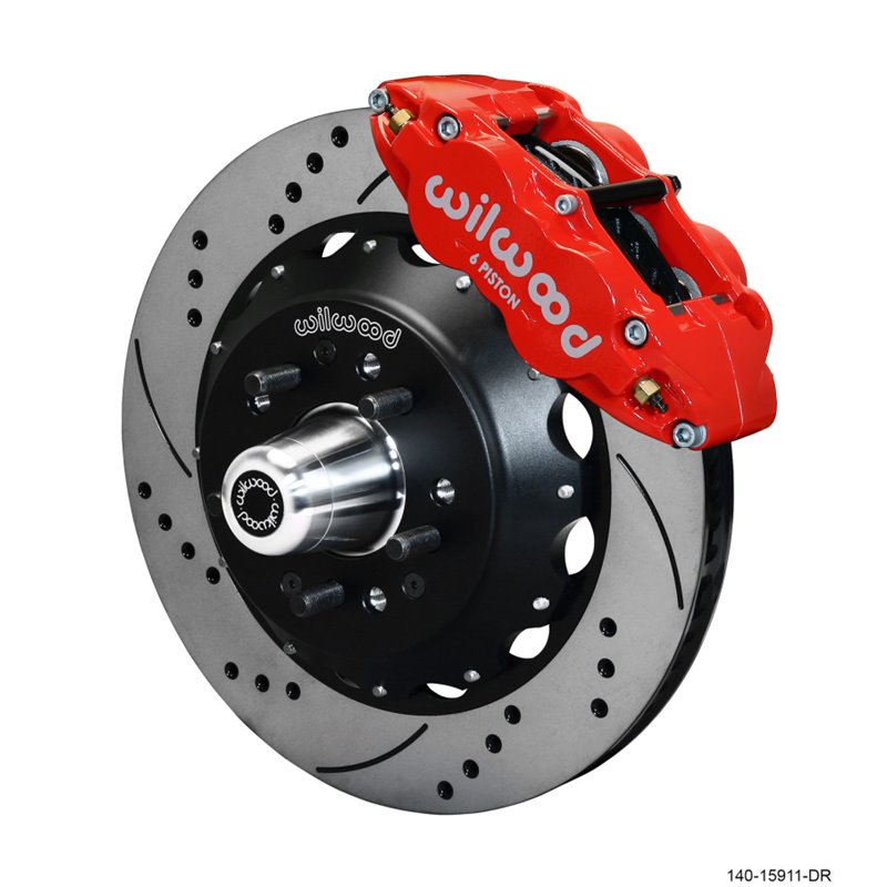 Wilwood Narrow Superlite 6R Front Big Brake Kit 14.00in SRP Drilled and Slotted Rotor - Red