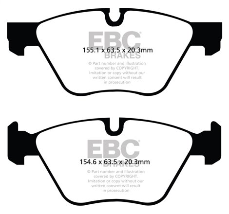 EBC 11+ BMW 528 2.0 Turbo (F10) Redstuff Front Brake Pads