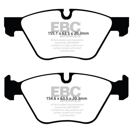 EBC 11+ BMW 528 2.0 Turbo (F10) Yellowstuff Front Brake Pads