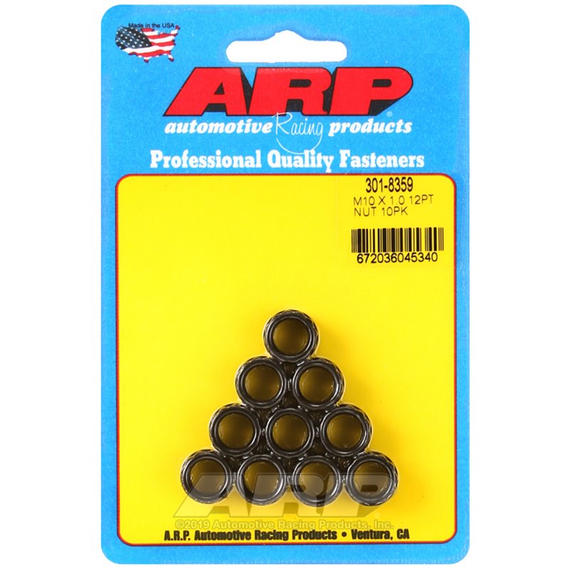 ARP M10 x 1.00 12-Point Nut Kit (Pack of 10)