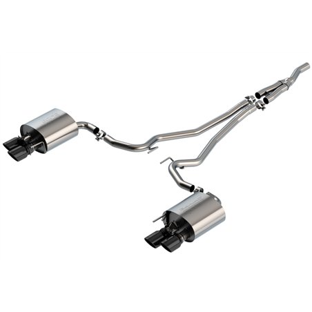 Borla 19-20 Ford Mustang Ecoboost 2.3L 2.25in S-type Exhaust w/ Valves - Black Chrome Tips