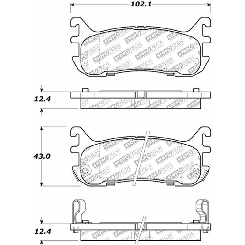 StopTech 97-03 Ford Escort Street Select Rear Brake Pads