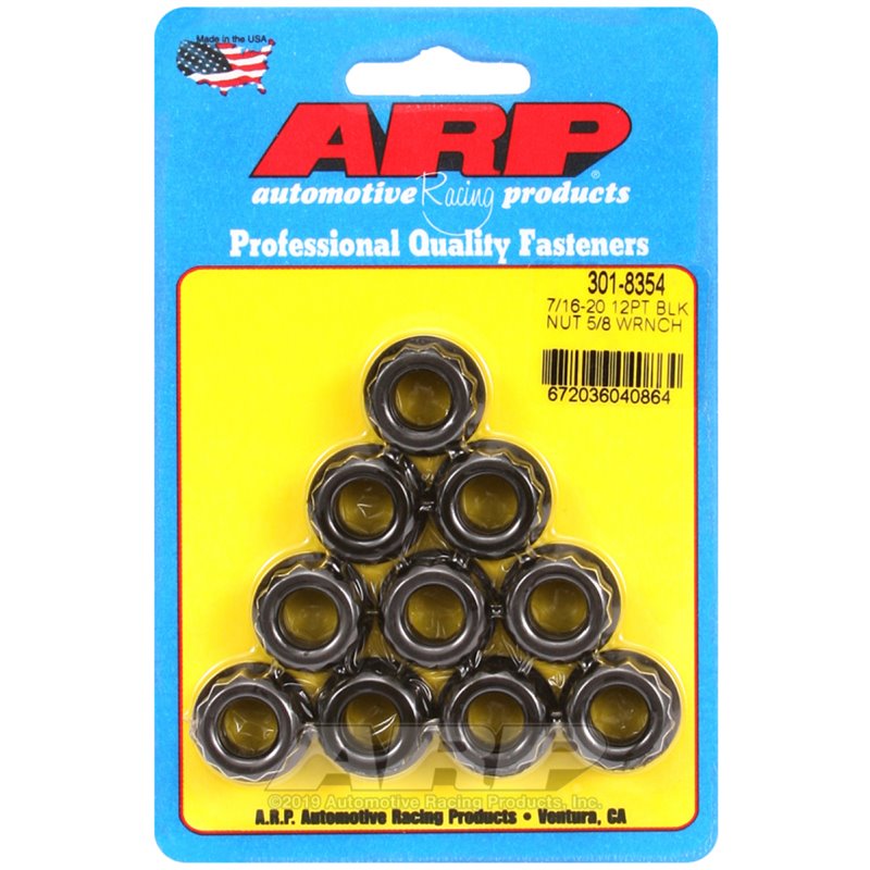 ARP 7/16-20 5/8 Socket 12 pt Nut Kit