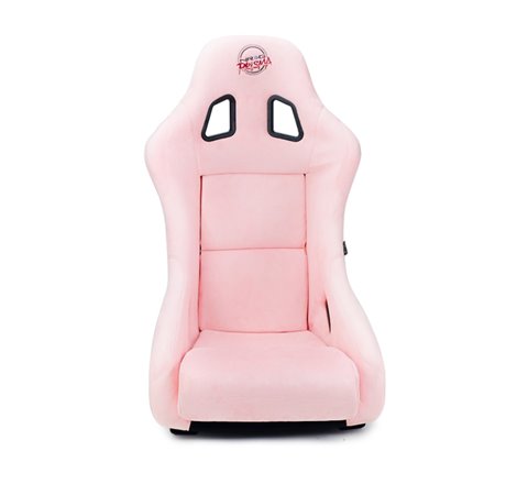 NRG FRP Bucket Seat Prisma Edition w/ Pearlized Back and Pink Alcantara (Medium)