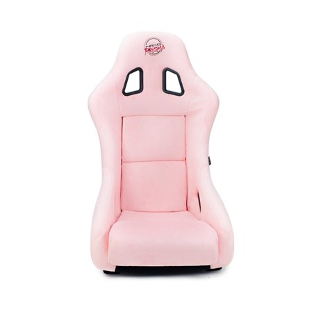 NRG FRP Bucket Seat Prisma Edition w/ Pearlized Back and Pink Alcantara (Medium)