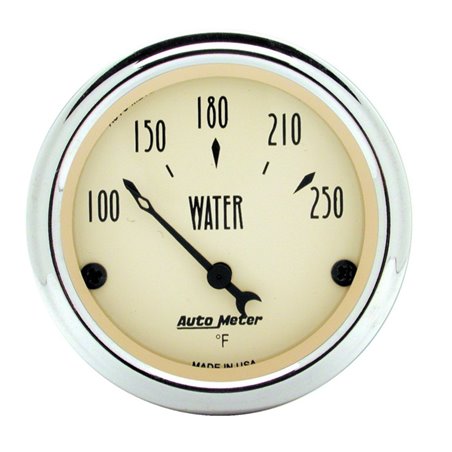 Autometer 2-1/16 inch Electric Water Temperature 250 Deg F Antique Beige Gauge