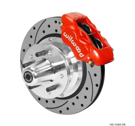 Wilwood Forged Dynalite Pro Series Front Brake Kit Red Caliper 11.00in SRP Drilled & Slotted Rotor