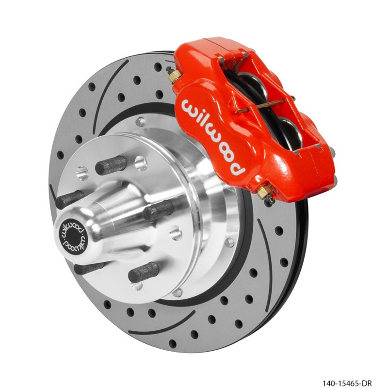 Wilwood Forged Dynalite Pro Series Front Brake Kit Red Caliper 11.00in SRP Drilled & Slotted Rotor