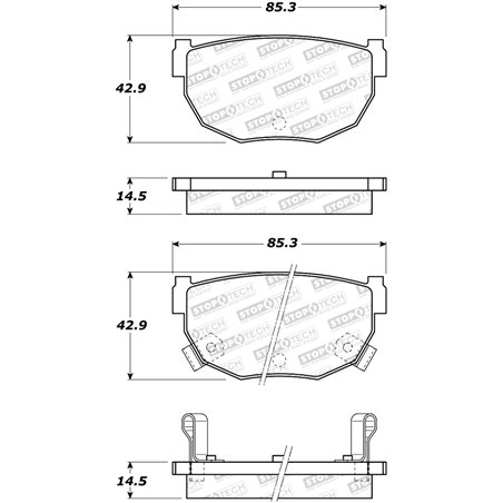 StopTech 87-89 Nissan 300ZX Sport Performance Rear Brake Pads