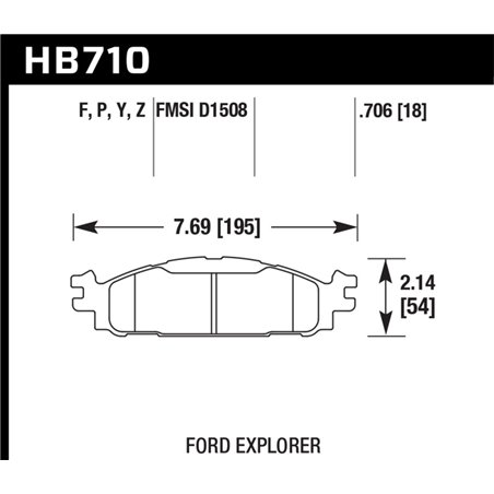 Hawk 11-19 Ford Explorer / Taurus HPS 5.0 Front Brake Pads