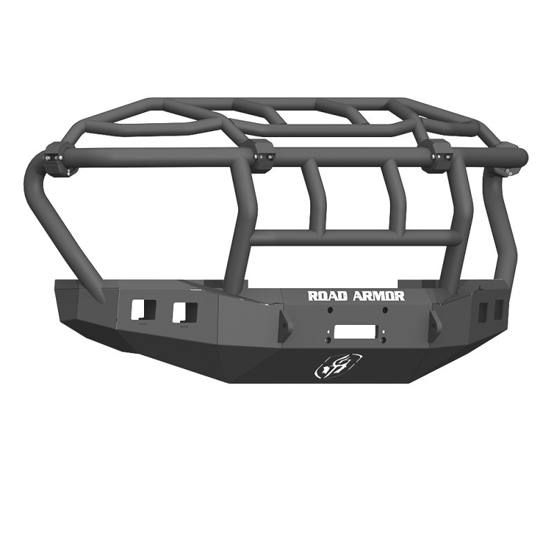 Road Armor 17-20 Ford F-250 Stealth Wide Fender Front Winch Bumper w/Intimidator Guard - Tex Blk