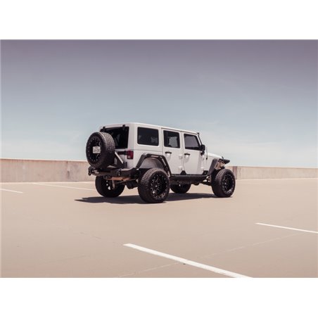 Road Armor 07-18 Jeep Wrangler JK Stealth Rear Bumper Mid Width w/Tire Carrier Assembly - Tex Blk