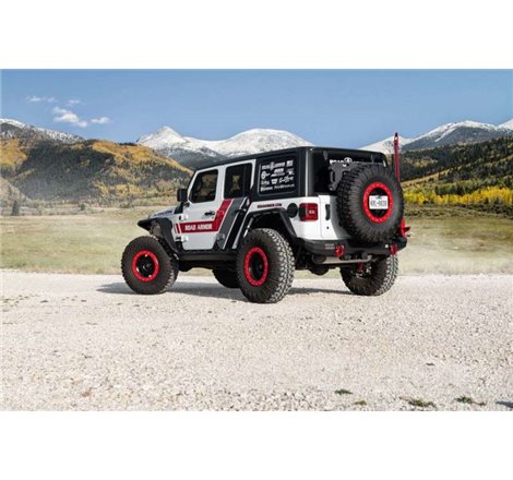 Road Armor 18-20 Jeep Wrangler JL Stealth Rear Bumper Mid Width w/Tire Carrier Assembly - Tex Blk