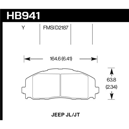 Hawk 2018 Jeep Wrangler Rubicon LTS Street Front Brake Pads