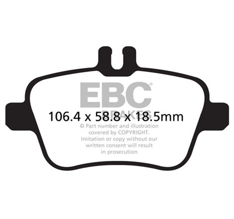 EBC 13+ Mercedes-Benz CLA250 2.0 Turbo Yellowstuff Rear Brake Pads