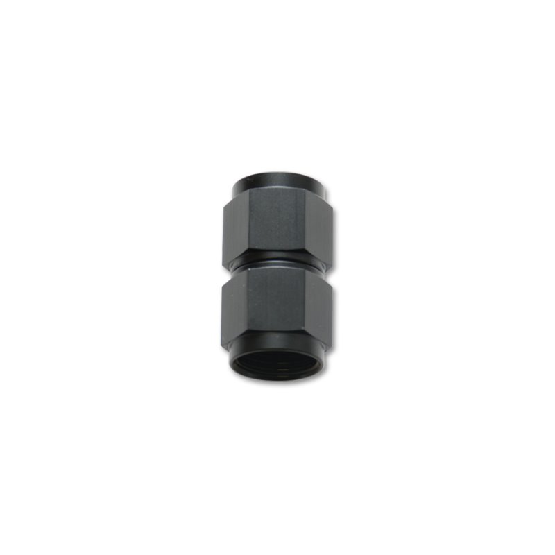 Vibrant Fitting Straight Coupler Union Adapter Female -10 AN to Female -12 AN Aluminum Black Anodize